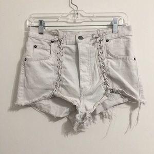 CARMAR Size 27 Lace Up White Shorts